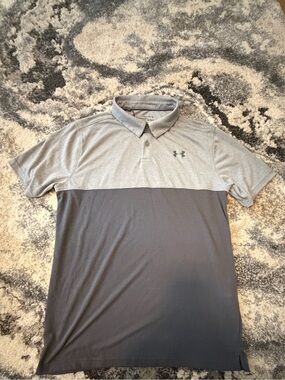 Under Armour Men’s Two-Tone Gray Polo - Light and Dark Gray